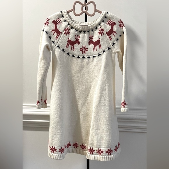 Hanna Andersson Holiday Sweater Dress Wool Cotton  Dress US 5 - Picture 6 of 12